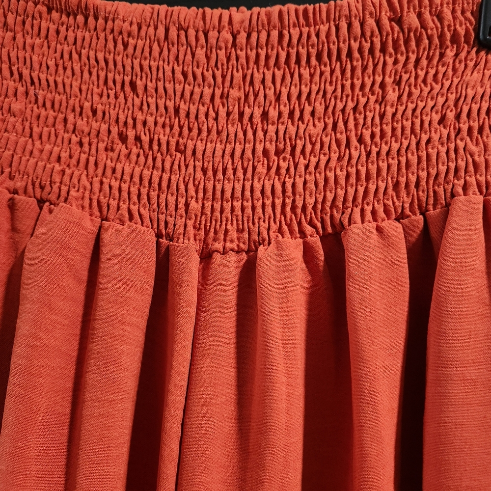 Terracotta Smocked Waist Wide Leg Lounge Bohemian Pant - Picture 5 of 16